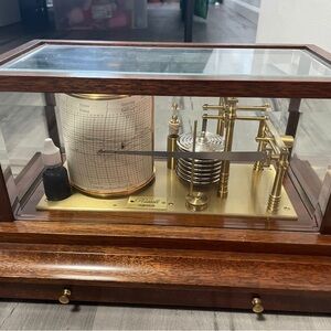 Vintage Brass and Wood Barometer